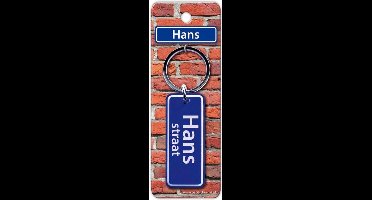 Paper Dreams Sleutelhanger Straatnaam Hans 9 Cm Staal Blauw