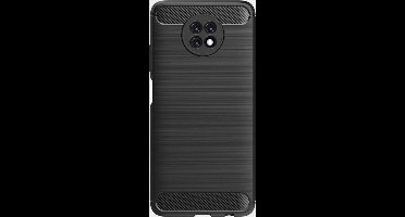 Shop4 - Xiaomi Redmi Note 9T Hoesje - Zachte Back Case Brushed Carbon Zwart