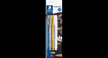 STAEDTLER metallic pen - blister goud, zilver, wit