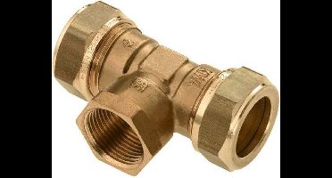 Bonfix Knel verl.T-stuk 22x1/2" bi.x22 mm messing