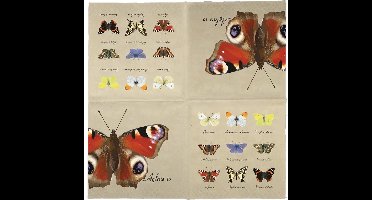 Esschert Design Servetten Vlinders 33 Cm Papier Beige 3-laags