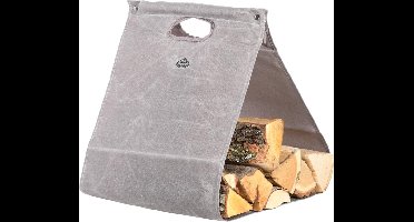 Esschert Design - Waxed canvas haardhoutdrager - Haardvuur accessoires - Kunststof - Grijs