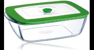 Pyrex Cook & Heat Schaal - Incl. Deksel Met Stoomventiel - 28 x 20 x 8 cm - 2,5 l