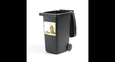 Container sticker Uil illustratie - Illustratie van de uil Klikosticker - 40x40 cm - kliko sticker - weerbestendige containersticker