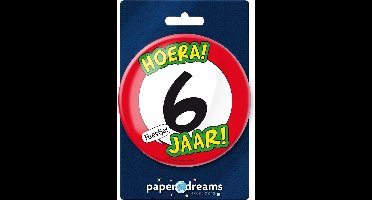 Paperdreams - XL Button - 6 jaar - Doorsnee 10 cm