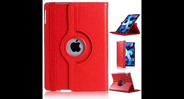 Hoes geschikt voor iPad Air 5 Hoes M3/M2 (2025/2024), iPad Air 5th/4th Gen - 360 Graden Draaibare bookcase met standaard - Rood