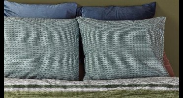 At Home by BeddingHouse  Comprise Dekbedovertrek - Eenpersoons - 140x200/220 cm - Groen