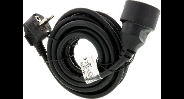 Exin verlengsnoer - penaarde - H05VVF - 3 x 1.5 mm² - 5m - zwart