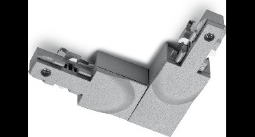 Spanningsrail Doorverbinder - DUOLINE - Hoek L Connector - Aarde Binnen - 2 Fase - Mat Titaan