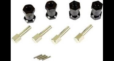 Absima + 20.0 mm 1:10 Aluminium Aluminium spoorverbreding 12 mm 6-kant Zwart 4 stuk(s)