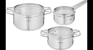 Tefal Nordica - Pannenset - 3-delig - Inductie - RVS - Geschikt voor alle warmtebronnen