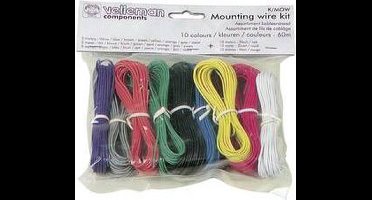 Velleman Set Montagekabels - 10 Kleuren - 60M - Volle Kern