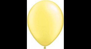 100 st Grote citroengeel metallic ballonnen.