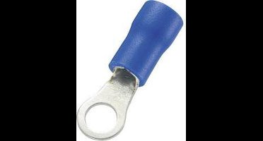 TRU COMPONENTS 746542 Ringkabelschoen Dwarsdoorsnede (max.): 2.50 mm² Schachtdiameter: 4.2 mm Deels geïsoleerd Blauw 10