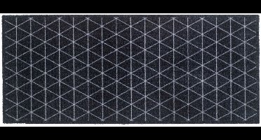 MD Entree - Design mat - Universal - Triangle Silver - Vloerkleed - Antislip - Machine wasbaar - 67 x 150 cm
