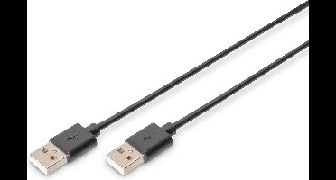 Digitus USB 2.0, USB A - USB A, 1 m USB-kabel Zwart