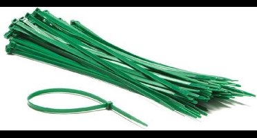Perel Set nylon kabelbinders 4.8x300mm - Groen, UV-bestendig, 100 st.
