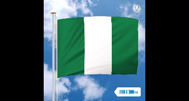 Vlaggenclub Vlag Nigeria - Nigeriaanse mastvlag 200x300cm - Duurzaam en kleurecht