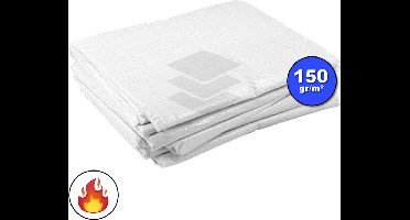 Wit afdekzeil bache bouwzeil 3x4m 150gr/m² NVO Brandvertragend