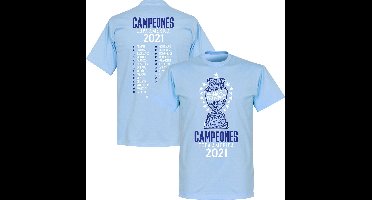 Argentinië Copa America 2021 Winners Selectie T-Shirt - Lichtblauw - S