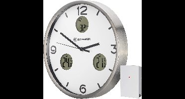 Bresser MyTime Wandklok Wit - Incl. Themometer & Hygrometer - 30Ø cm - Met Draadloze Sensor