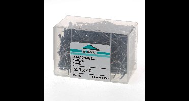 Draadnagels. 2,0x 40mm. lang. platkop. blank staal. 350 gram spijkers. Homefix.