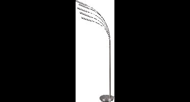 LED Vloerlamp - Torna Deer - 15W - Warm Wit 3000K - Dimbaar - Rechthoek - Mat Nikkel - Aluminium