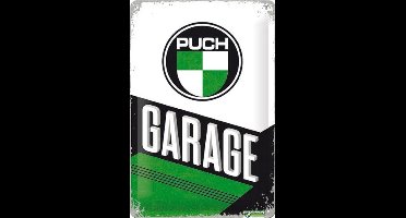 Puch Garage.  Metalen wandbord  20 x 30 cm.