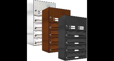 Brievenbus 4 klein_Brievenbus met intercompaneel _4_adressen__RVS