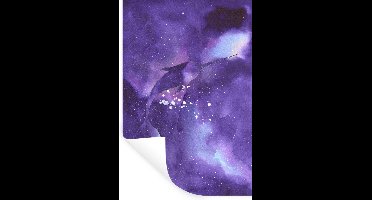 Muurstickers - Sticker Folie - Narwal - Ruimte - Kleuren - 20x30 cm - Plakfolie - Muurstickers Kinderkamer - Zelfklevend Behang - Zelfklevend behangpapier - Stickerfolie