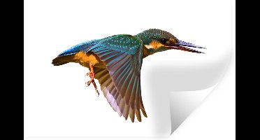 Muurstickers - Sticker Folie - IJsvogel - Vliegen - Dieren - 30x20 cm - Plakfolie - Muurstickers Kinderkamer - Zelfklevend Behang - Zelfklevend behangpapier - Stickerfolie