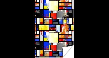 Poster Schilderij - Mondriaan - Oude Meesters - 20x30 cm