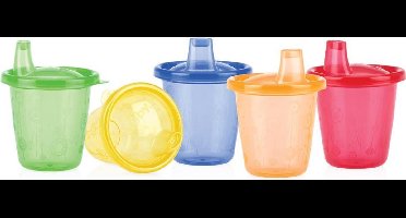 Nûby Drinkbekers met Tuit - Herbruikbaar - Verschillende kleuren - 6 Stuks