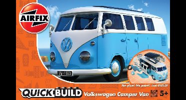 Airfix Modelbouwpakket Auto - J6024 QUICKBUILD Volkswagen VW Camper Bus - Blauw - Wit Plastic - Airfix - Modelbouw