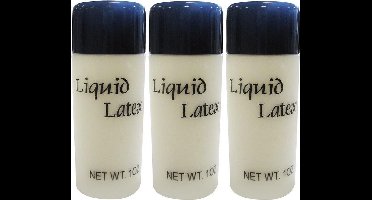 3x Vloeibare latex schmink/make-up 28 ml - Halloween FX make-up nephuid/wonden maken