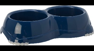 Moderna plastic hondeneetbak dubbel Smarty 2 blueberry (inhoud 2x 645 ml)