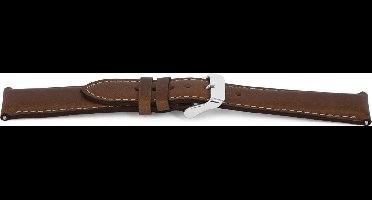 Horlogeband F413 Gevuld Riviera Bruin Leder 18x16 mm