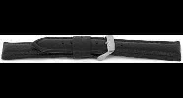 Horlogeband I017 Grain Gevuld Zwart XL 24x22mm