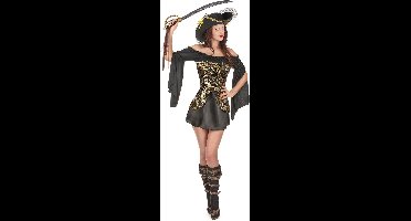 Vegaoo - Zwart-geel piraten kostuum voor vrouwen