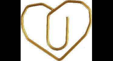 Clips afm 30x20 mm goud hart 6stuks