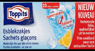 Toppits ijsblokzakjes - 6 doosjes - 10 zakjes elk