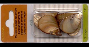 Parelmoer Druppel Ornament - Oranje - 3 doosjes x 5Stuks