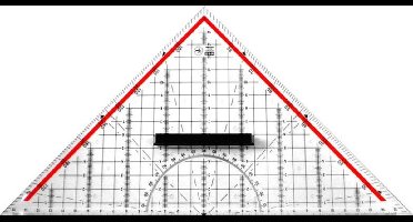 Geodriehoek M鯾ius & Ruppert 30cm plexiglas transparant voor technisch tekenen