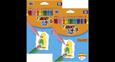 BIC Kids - Tropicolors - 18 kleurpotloden - 2 pakken