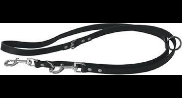 Hondenriem Politielijn verstelbaar leer zwart