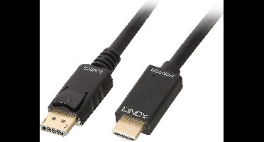 LINDY 36920 DisplayPort-kabel DisplayPort / HDMI Adapterkabel DisplayPort-stekker, HDMI-A-stekker 0.50 m Zwart