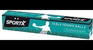 SportX 6 Tafeltennisballen Ds.