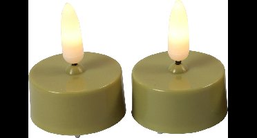 Countryfield LED theelichtjes/waxinelichtjes - 2x st - goud - met timer - warm wit