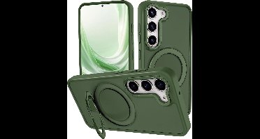 Hoesje Geschikt voor Samsung Galaxy S24 Plus hoesje Pine Groen - kickstand Draaibare Ring Houder - Geschikt voor Magsafe