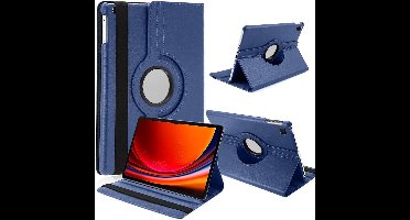 Hoes Geschikt voor Samsung Galaxy Tab S9 Plus / S9 FE Plus hoes Donker Blauw – Hoes Geschikt voor Samsung Galaxy Tab S9 Plus / S9 FE Plus tablet hoes – 360° draaibaar bookcase - Ntech
